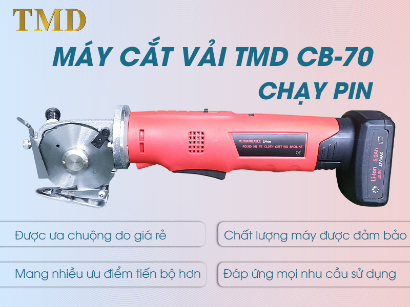 giới thiệu Máy cắt vải chạy pin TMD CB-70