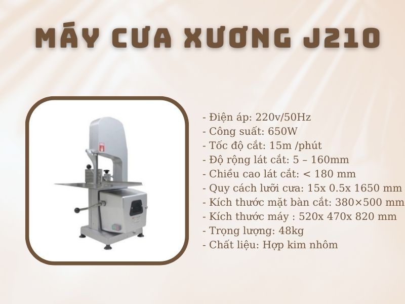 Thông số kỹ thuật của máy cưa xương mini J210