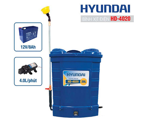 Bình xịt điện Hyundai HD - 4016 thiết kế hiện đại
