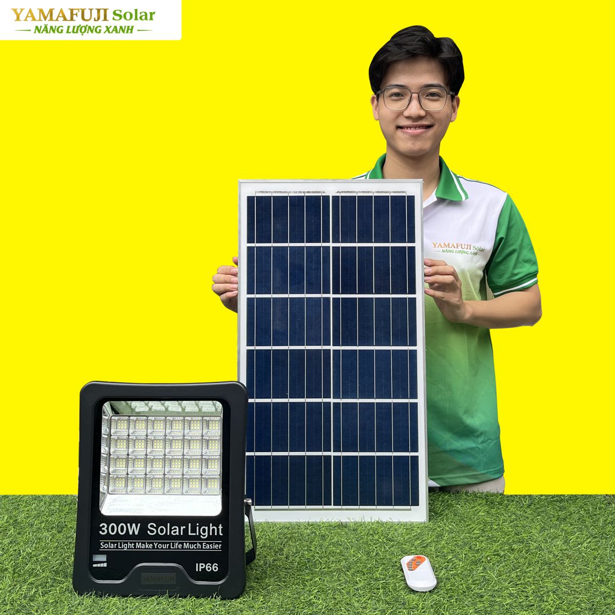 Đèn năng lượng mặt trời Yamafuji Solar SFL02-300W cao cấp