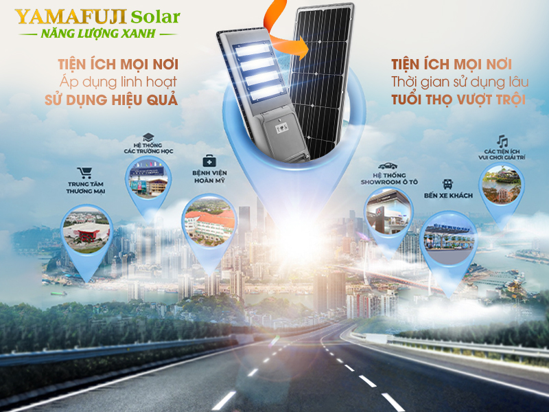 Đèn năng lượng mặt trời Yamafuji  Solar ISSL-C-100W tốt