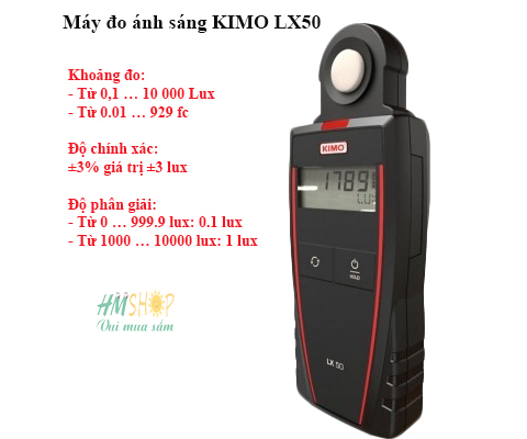 Máy đo ánh sáng KIMO LX50 thông số