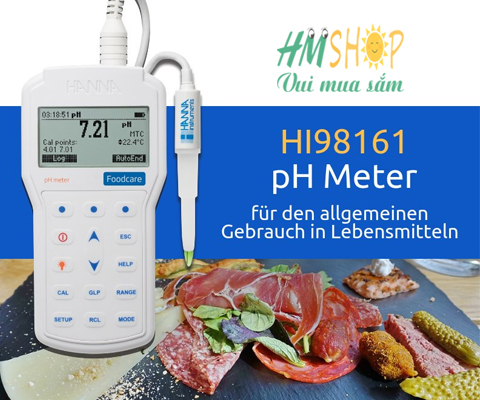 Máy Đo pH/Nhiệt Độ Thực Phẩm Hanna HI98161
