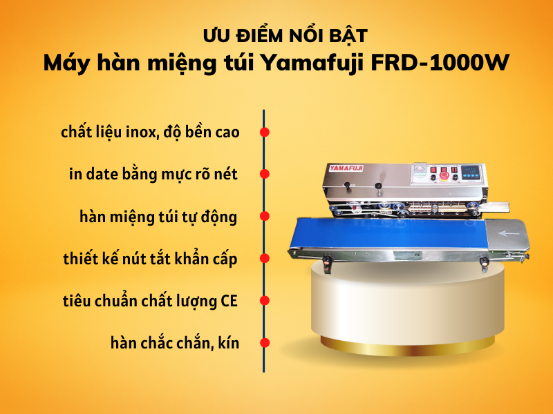  Đặc điểm nổi bật của máy hàn miệng túi liên tục Yamafuji FRD-1000W
