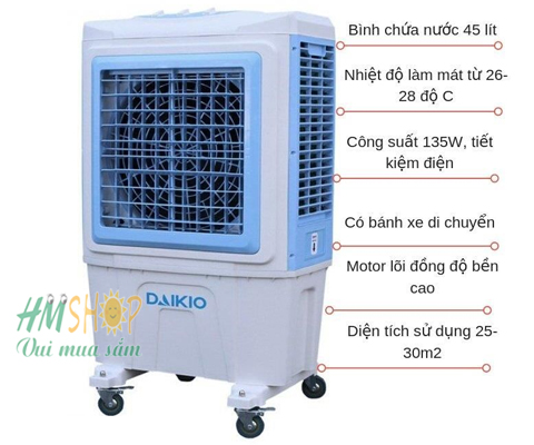Máy làm mát không khí DAIKIO DK-5000D (DKA-05000D) chất lượng