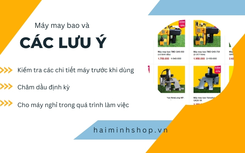 Lưu ý khi sử dụng máy khâu bao