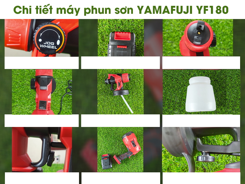 Chi tiết của máy phun sơn chạy pin Yamafuji YF180