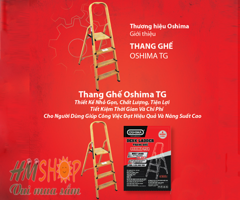 Thang nhôm Ghế 4 bậc Oshima TG4 chính hãng