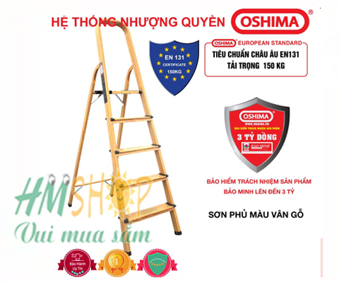Thang nhôm ghế 5 bậc Oshima TG5 chất lượng cao