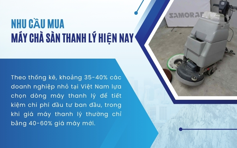 Nhu cầu mua máy chà sàn thanh lý hiện nay