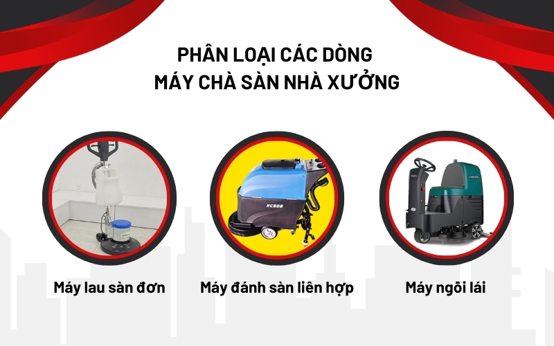 Phân loại các dòng máy chà sàn nhà xưởng