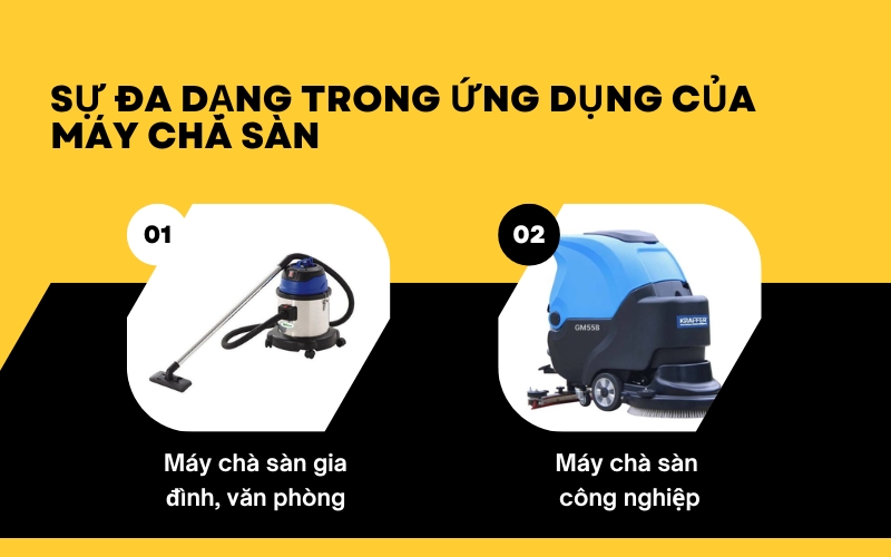 Sự đa dạng trong ứng dụng của máy chà sàn