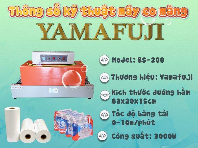 thông số của máy co màng Yamafuji BS200