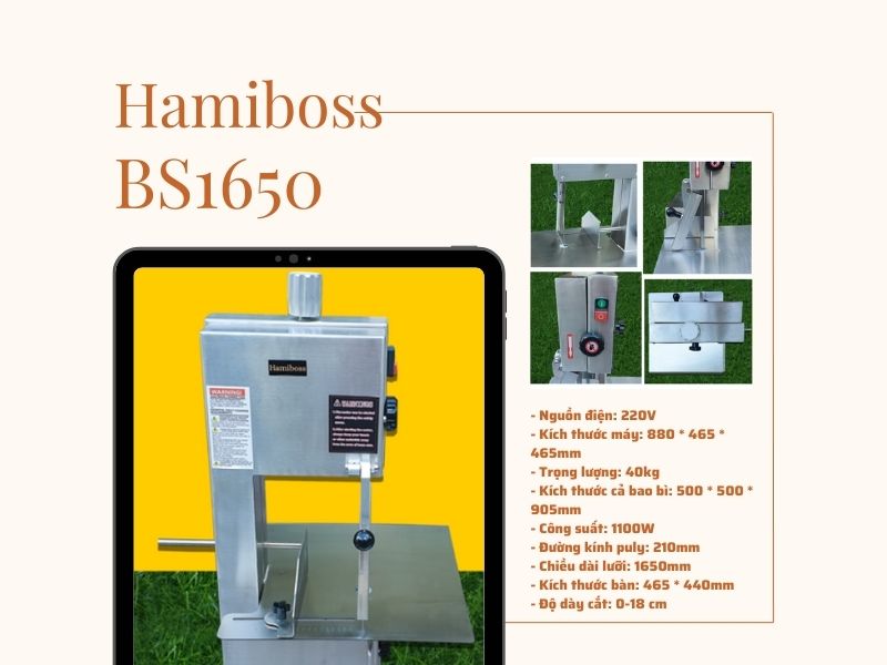 Thông số kỹ thuật của máy chặt xương Hamiboss BS1650