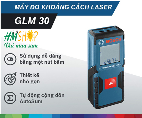 Máy đo khoảng cách laser Bosch GLM 30 chính hãng