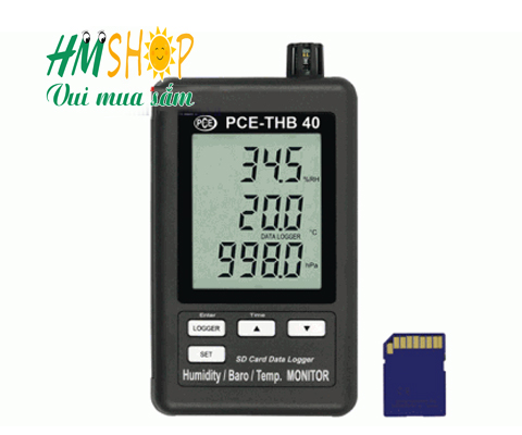 Máy đo nhiệt độ độ ẩm, áp suất có lưu dữ liệu PCE-THB 40