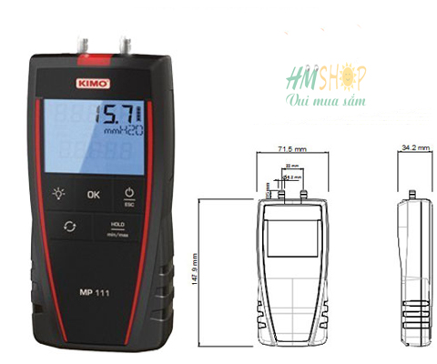 Máy đo áp suất chênh lệch cầm tay KIMO MP111  thiết kế