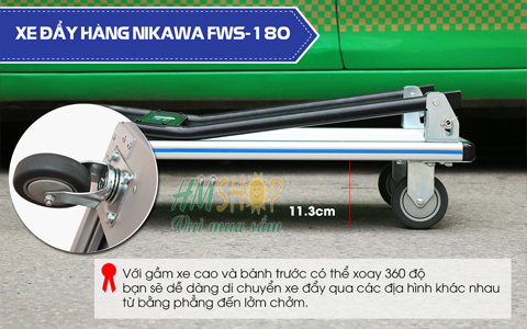 Xe đẩy hàng nhôm Nikawa FWS-180 gầm xe